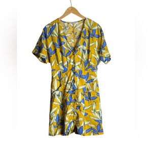 Bacon mini dress, yellow floral medium